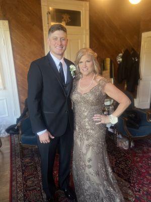 My gorgeous sister with her handsome son on his wedding day