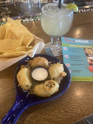 Grande House Margarita  Firecracker Stuffed Jalapeños