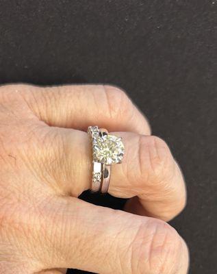 2ct diamond solitaire and wedding band.