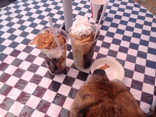 Trying to get a pic of the doggie sundae before the dog got it. Success limited.