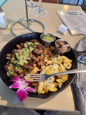 Steak bowl. Steak, homefries, and eggs