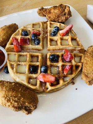 Chicken and waffles. Waffle was delicious.