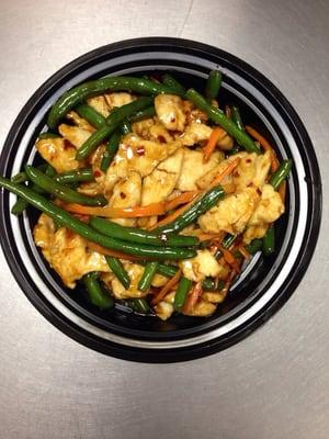 Chicken with spicy green beans!