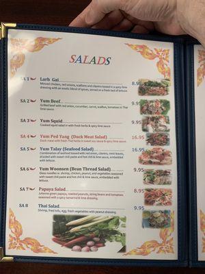 Menu Salads