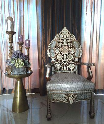 Mother of pearl inlaid Syrian chair