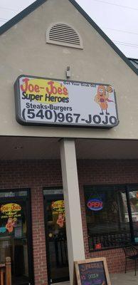 Joe Joe's Super Heroes. The view from the street. Located in a small strip mall in Orange, Virginia.  It is NOT NYC Deli.