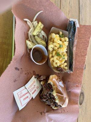 Chopped brisket and smoked Mac