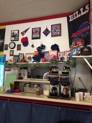 Entire Restaurant themed Buffalo Bills...