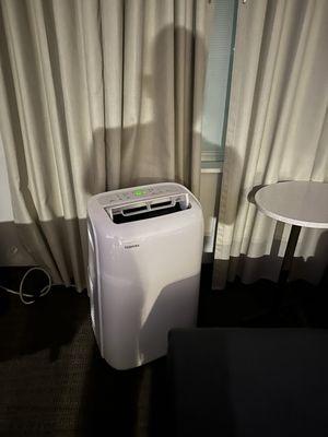 Portable AC unit in a new hotel