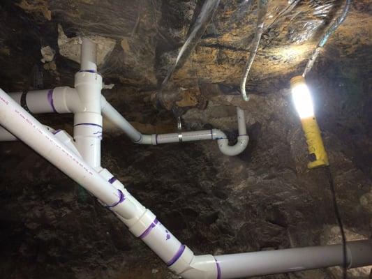 Sewer replacement under foundation