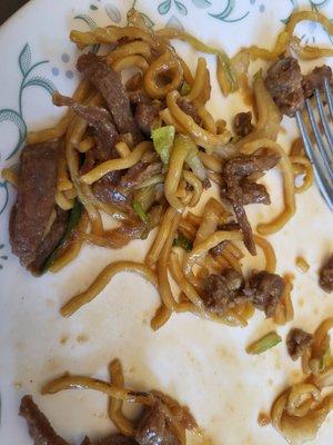 No sauce needed.  Tasty beef lo mein.