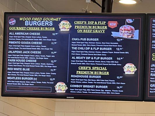 Menu board