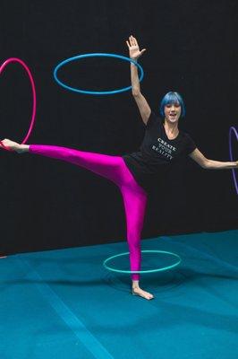 Try out our hula hoop classes