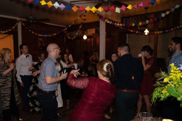 Dancing inside the main room in the Tigermen Den