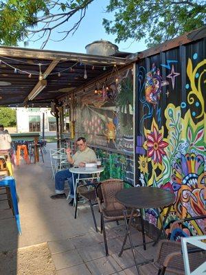 Limited on site seating, we saw mostly takeout foot traffic.Today was a beautiful day to eat there, though.