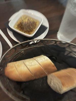 Fresh bread with olive oil for our table.