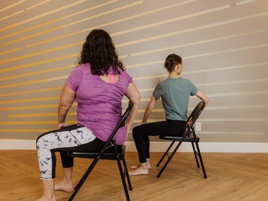 We offer chair yoga