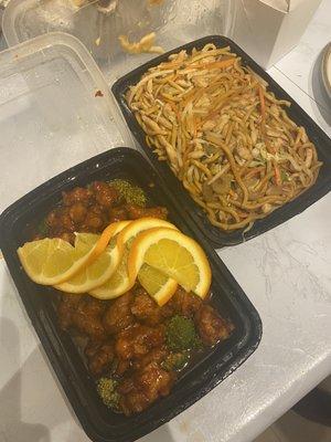 CS7. Orange Chicken and LM2. Chicken LoMein