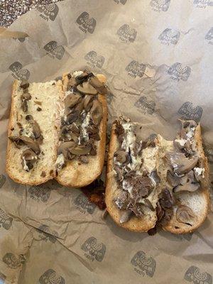 What was inside the Steak and Cheese Sub. No meet and all mushrooms.