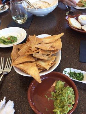 Home made chips to go with guacamole.