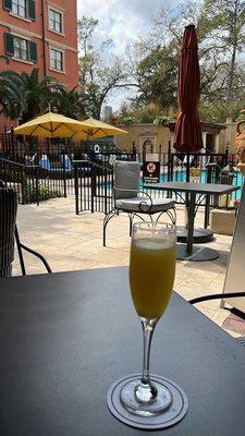 1 Mimosa (or Prosecco) with brunch listing.