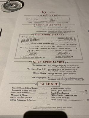 Menu front