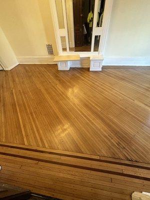 Hardwood floor refinishing