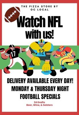 NFL pizzas & wings!