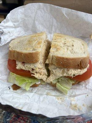 Chicken salad on toasted sourdough