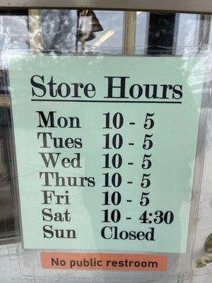 Store hours