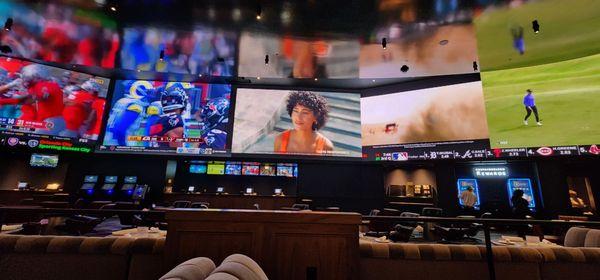 View of sportsbook from our seats