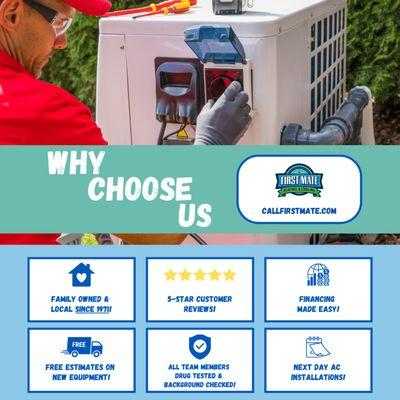 First Mate Heating & Cooling is the best home service provider in Kansas City.  Here are 6 reasons to choose us!