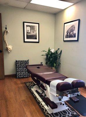 Treatment room 1 with pregnancy pillows shown.