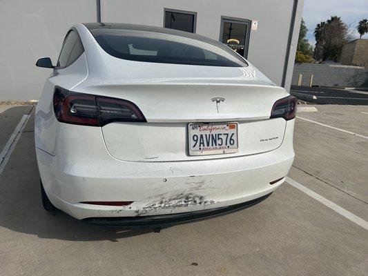 Tesla Model 3 rear ended