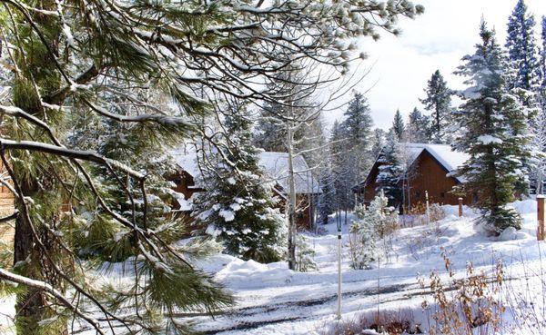 Fresh morning snow from Naughty by Nature chalet