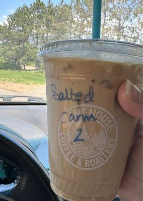 Iced salted caramel latte