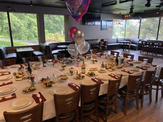 Birthday party set up