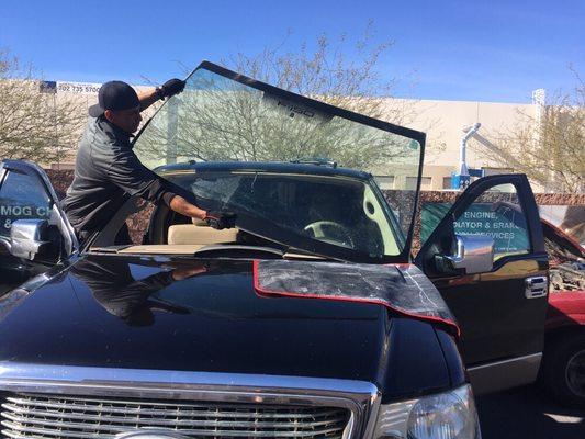 Windshield replacement.  www.clearqualityautoglass.com