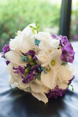 Wedding white with a touch of purple.