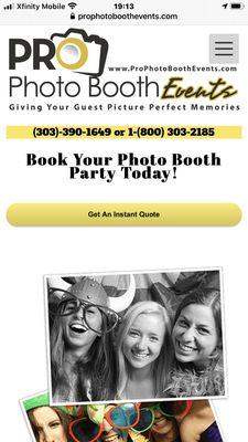 Our website information and photo booth images of past events.