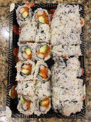 California Rolls and vegetable rolls