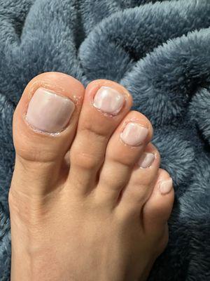 Gel pedi with chrome