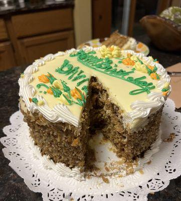 Interior of the carrot cake