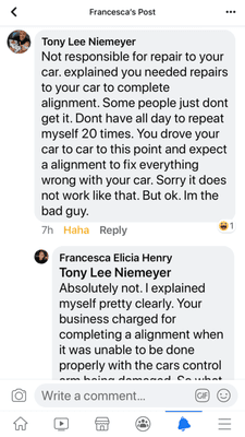 Owners response in his defense ‍ In my opinion, he should've listened properly, cared about my safety, taken note his employees messed up