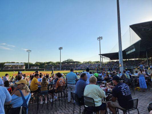 My zoomed out view from the ABR Stadium Club patio seats.