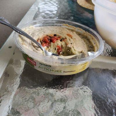 Artichoke hummus only $3. Cheaper than name brand and just as tasty. Great selection!