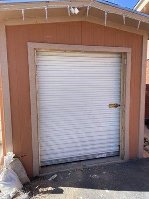 Storage shed door install