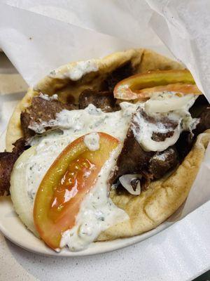 Gyro Sandwich on Pita Bread Sandwich