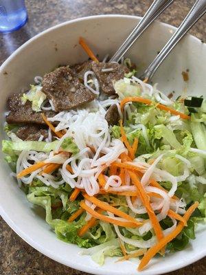 Bun thit nuong (mock beef with rice vermicelli)