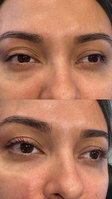 Lash lift and brows threading